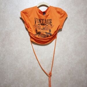 Vintage America Orange Crop Top